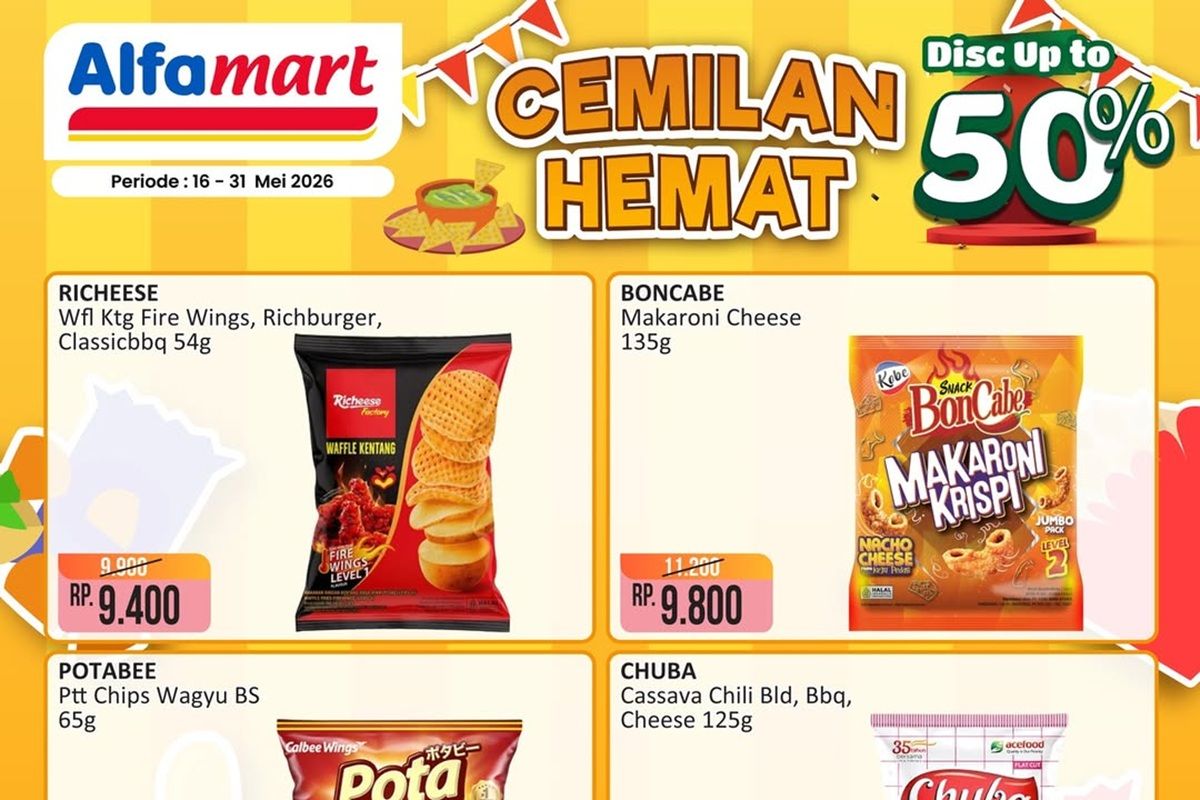 Promo Weekend Alfamart Hari Ini 29 Agustus 2026, Camilan Hemat Beli 1 Gratis 1