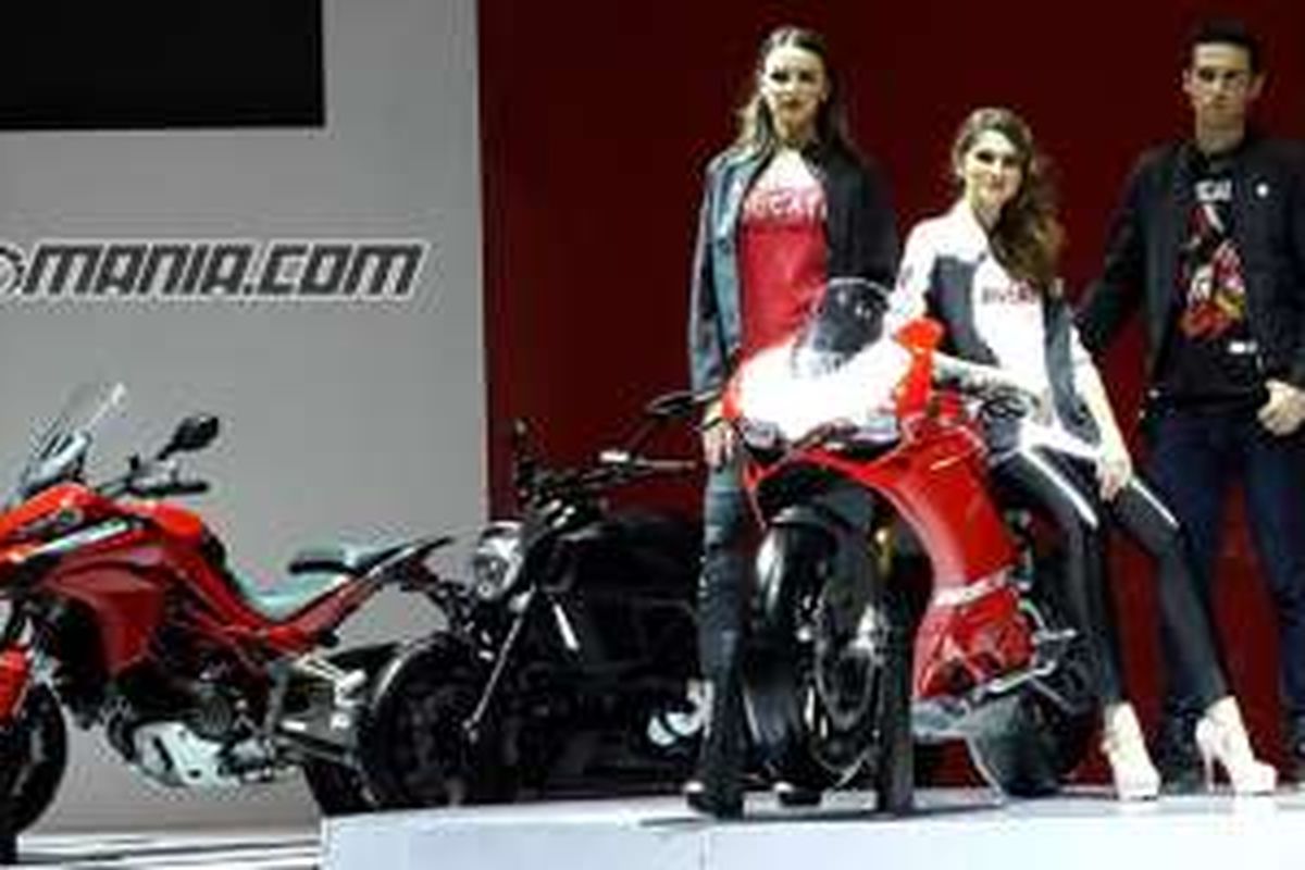 Deretan sepeda motor Ducati di IIMS 2016.
