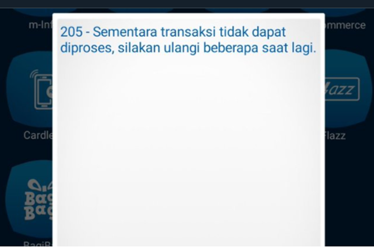 Tangkapan layar soal error BCA Mobile yang ramai di Twitter.