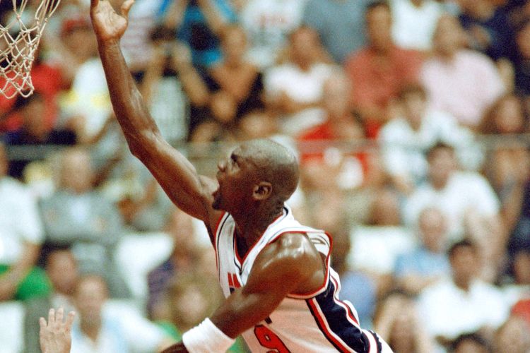 Michael Jordan di Olimpiade Barcelona, 2 Agustus 1992.