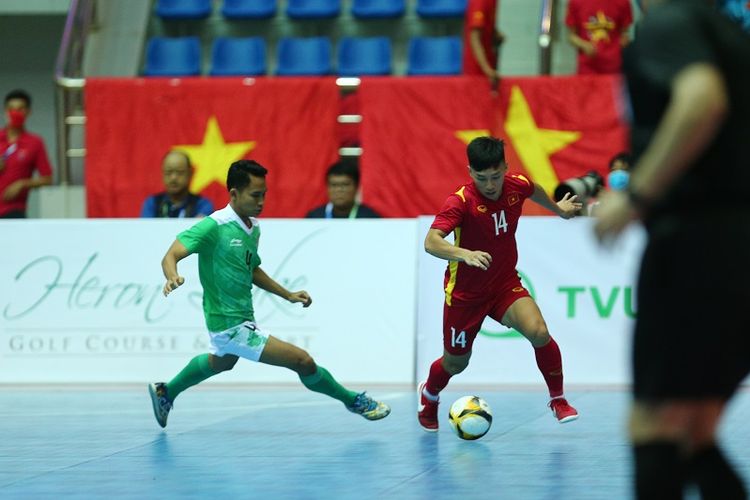 Timnas Futsal Indonesia vs Vietnam pada ajang SEA Games 2021.