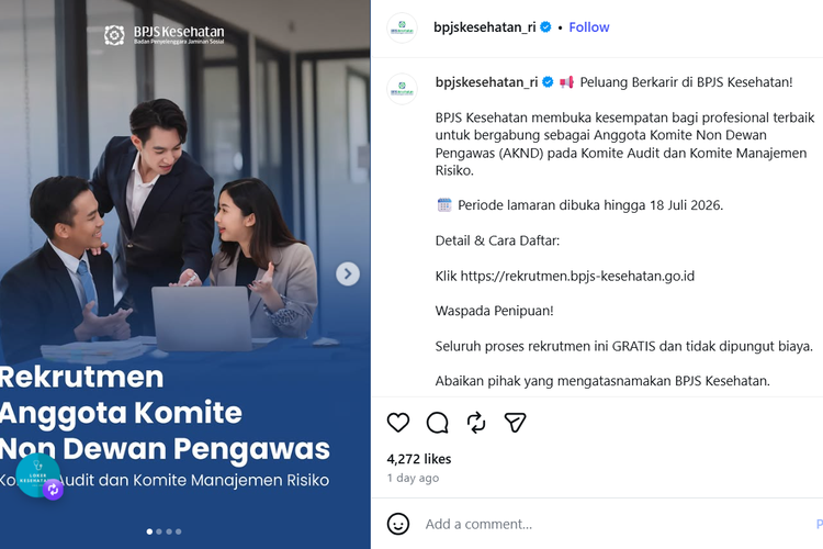 Lowongan Kerja BPJS Kesehatan 2026 Dibuka, Ini Link dan Cara Daftarnya