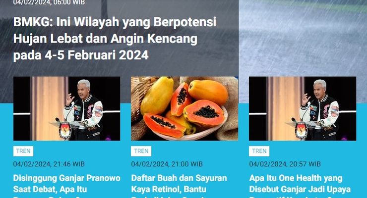 [POPULER TREN] Elektabilitas Ketiga Capres Sebelum Debat Kelima | Wilayah Berpotensi Hujan Lebat 4-5 Februari 2024