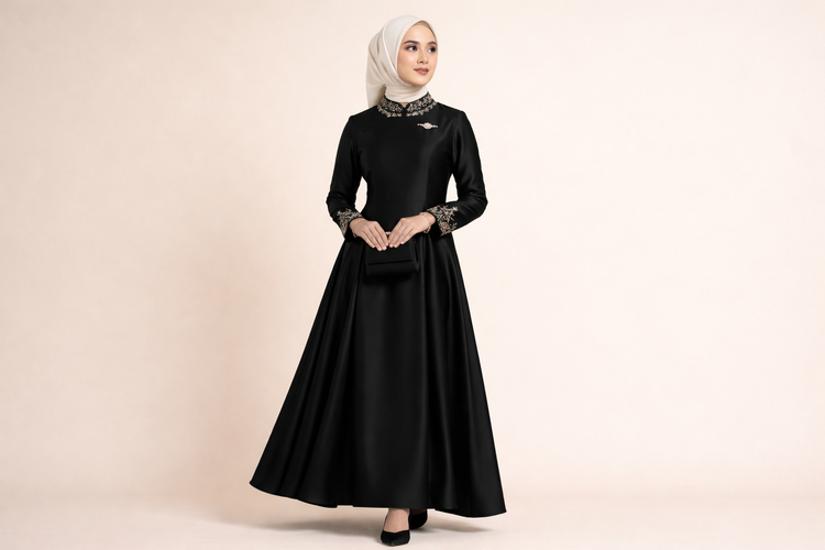 Gamis A-Line Klasik dengan Bahan Premium
