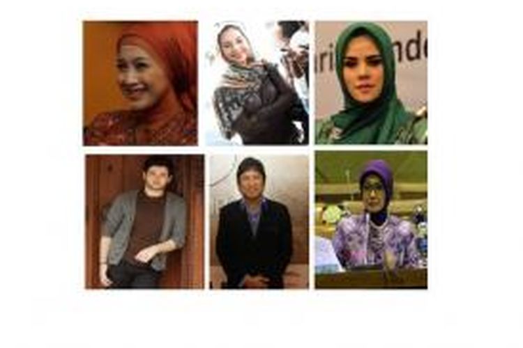 Sejumlah artis yang mencalonkan diri sebagai caleg pada Pemilu 2014: Desy Ratnasari, Ayu Azhari, Angel Lelga, Ridho Rhoma, Ikang Fawzi, dan Okky Asokawati. 