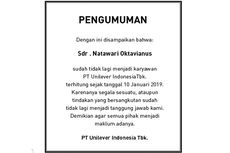 Pengumuman dari PT Unilever Indonesia Tbk