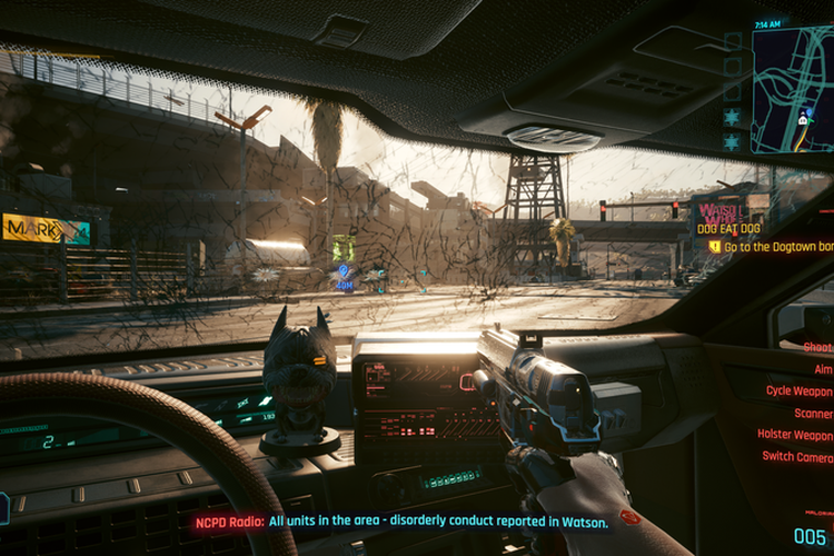 Cyberpunk 2077 memungkinkan pemain menggunakan senjata ketika mengendarai kendaraan