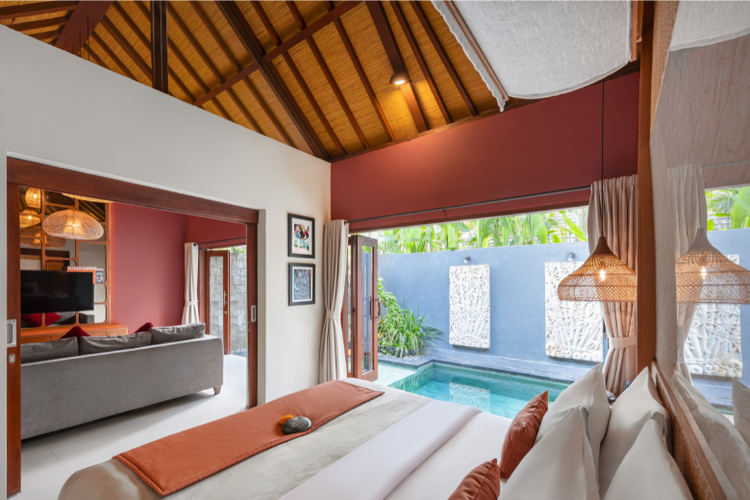 Tipe kamar Grand One Bedroom Villa with Private Pool and Bathtub Seminyak Sanctuary.