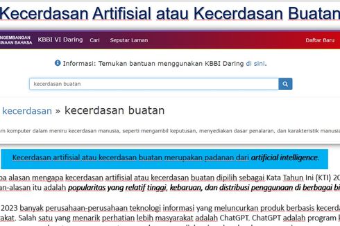 Badan Bahasa Tetapkan “Kecerdasan Artifisial” Jadi Kata Tahun Ini