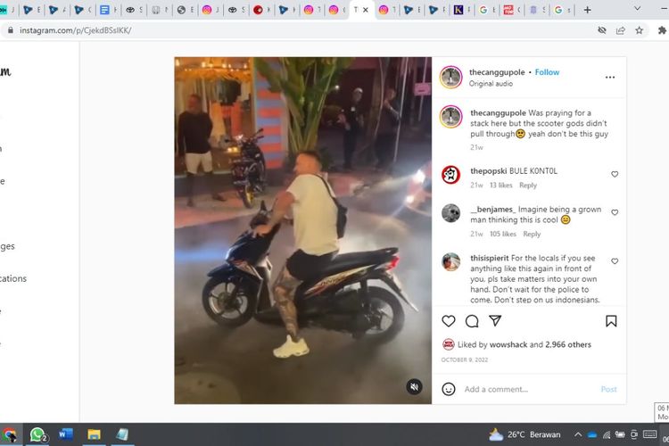 Kelakuan turis di Bali yang mengendarai motor secara ugal-ugalan