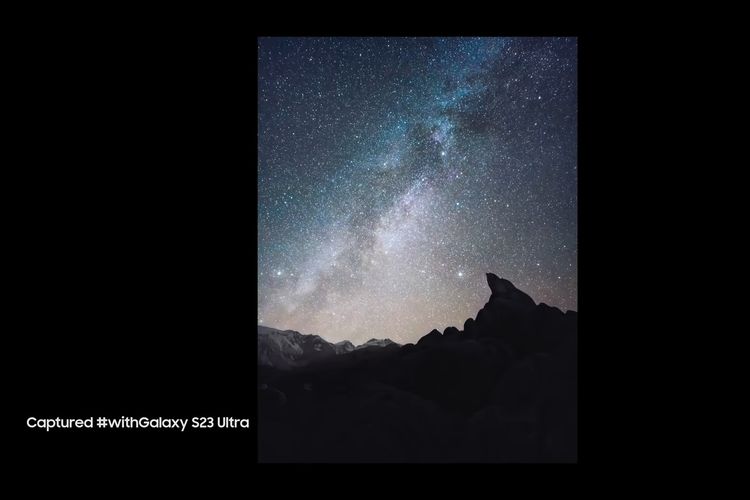 Hasil pemotretan bintang dengan fitur Astrphoto di Galaxy S23 Ultra.