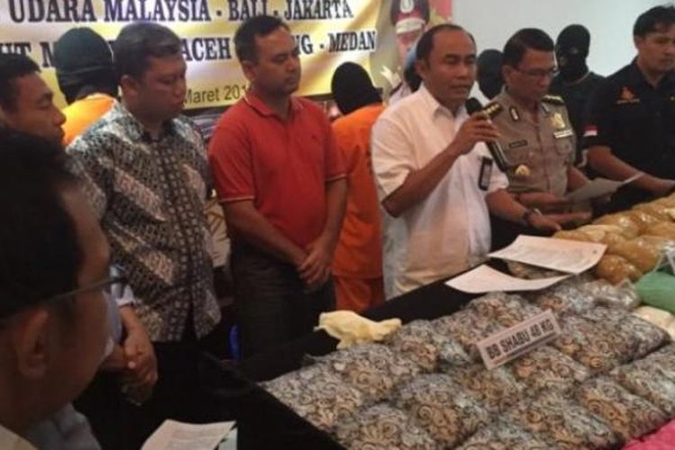 Direktur Tindak Pidana Narkotika Mabes Polri Brigjen Eko Daniyanto saat konferensi pers di kantor Direktorat Tindak Pidana Narkotika Mabes Polri, Jakarta Timur, Selasa (7/3/2017). 