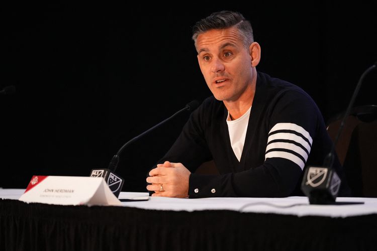 John Herdman saat menjadi pelatih kepala Toronto FC berbicara pada konferensi pers di acara MLS media day di Miami Convention Center pada 11 Januari 2024 di Miami, Florida. Terkini, PSSI mengumumkan kedatangan pelatih asal Inggris tersebut sebagai pelatih baru Timnas Indonesia.