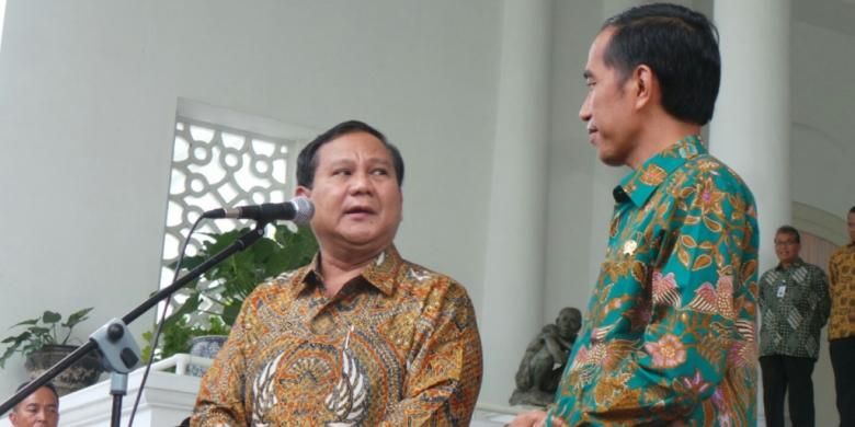 Ketua Dewan Pembina Partai Gerindra Prabowo Subianto menemui Presiden Joko Widodo di Istana Bogor, Kamis (29/1/2015).