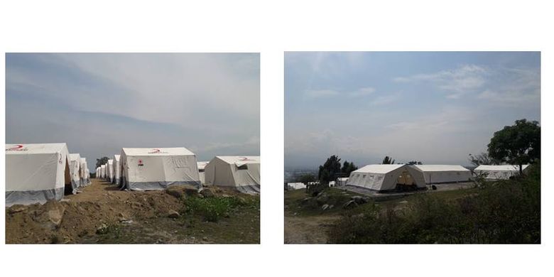 Sebanyak 300 tenda dari dukungan pemerintah Swiss untuk bantu korban gempa dan tsunami di Donggala, Sulawesi Tengah.