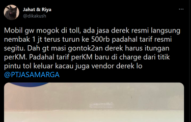 pungli derek resmi di tol Jagorawi