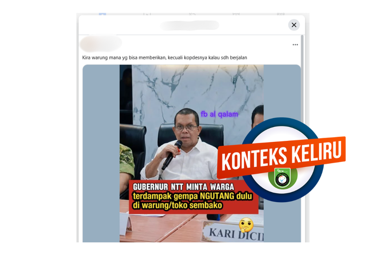 Klarifikasi, Gubernur NTT Minta Warga Utang di Toko untuk Penuhi Kebutuhan Pangan Pasca-gempa