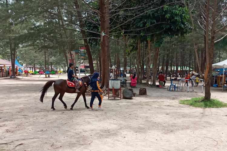 Wahana berkuda di Pantai Tikus Emas Bangka, Minggu (4/9/2022).