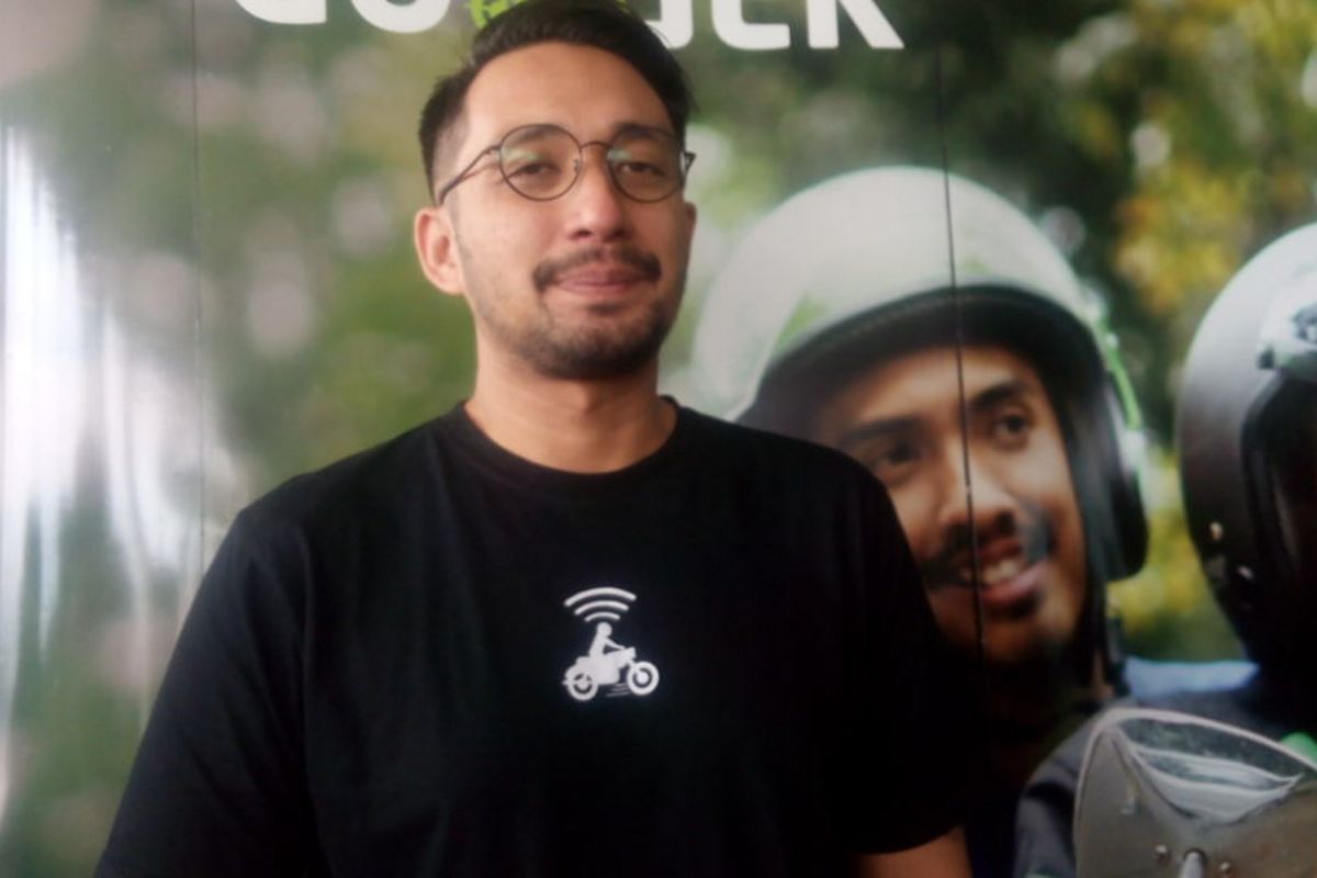 VP Corporate Affairs Go-Jek Indonesia, Michael Say di kantornya, Jakarta Selatan, Jumat (23/11/2018).