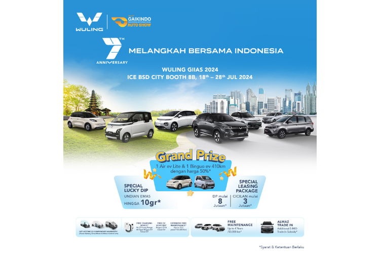 Deretan promo spesial yang bisa didapatkan konsumen Wuling yang bertransaksi di ajang GIIAS 2024. 