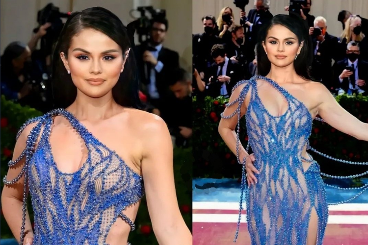 foto editan Selena Gomez menghadiri Met Gala 2023