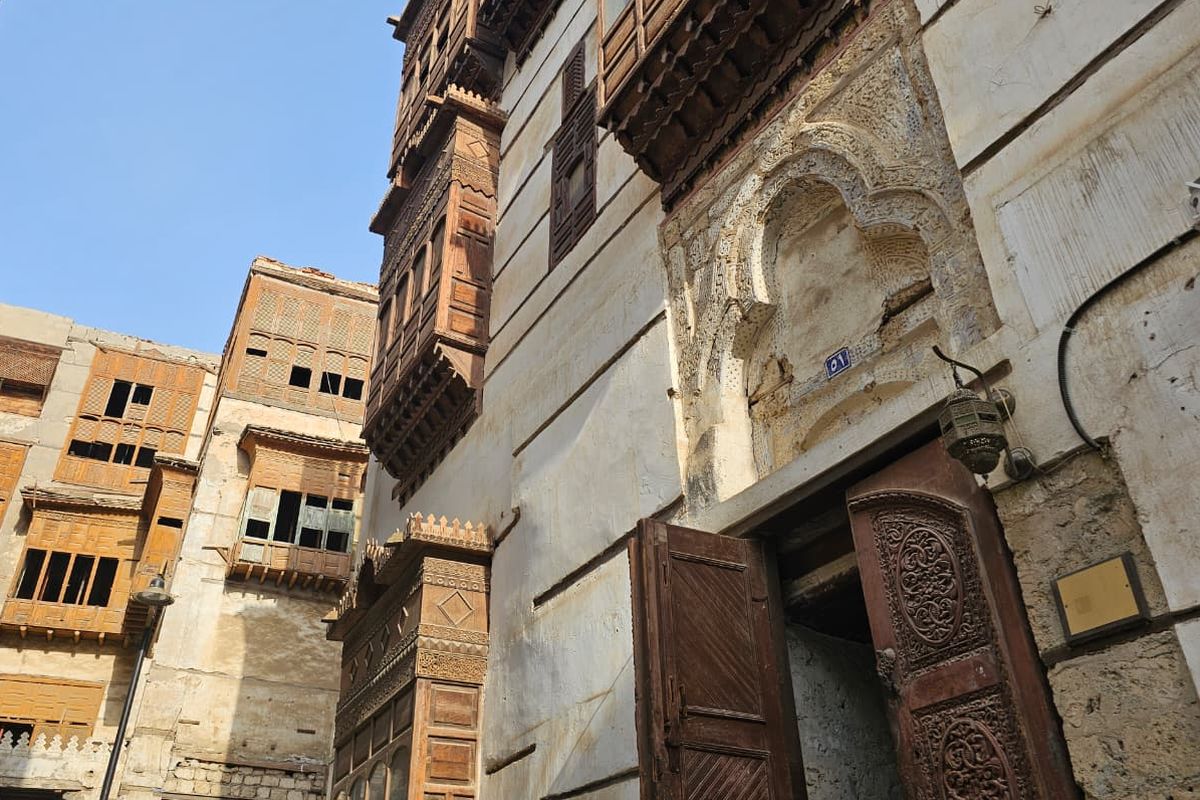 Salah satu bangunan di Kota Tua Al-Balad di Jeddah, Arab Saudi (Media Center Haji/Pythag Kurniati)