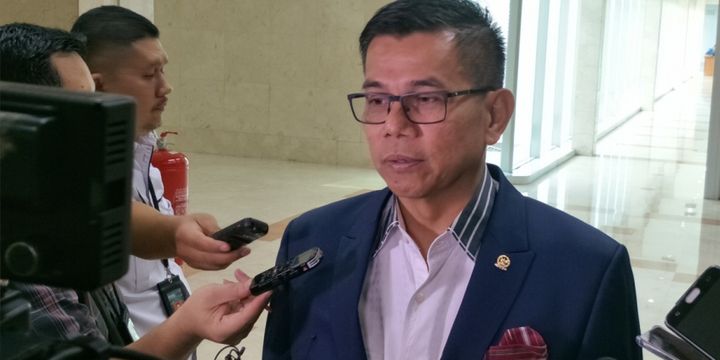 Sekretaris Jenderal Partai Demokrat Hinca Panjaitan saat ditemui di Kompleks Parlemen, Senayan, Jakarta, Senin (23/7/2018).