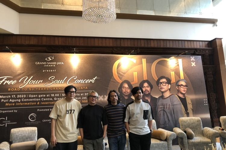 Press conference konser bertajuk “GIGI-FREE YOUR SOUL LIVE IN JAKARTA” pada Jumat (27/1/2023).