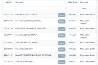 15 SMA Terbaik di Jawa Berdasarkan Nilai Rerata UTBK 2022