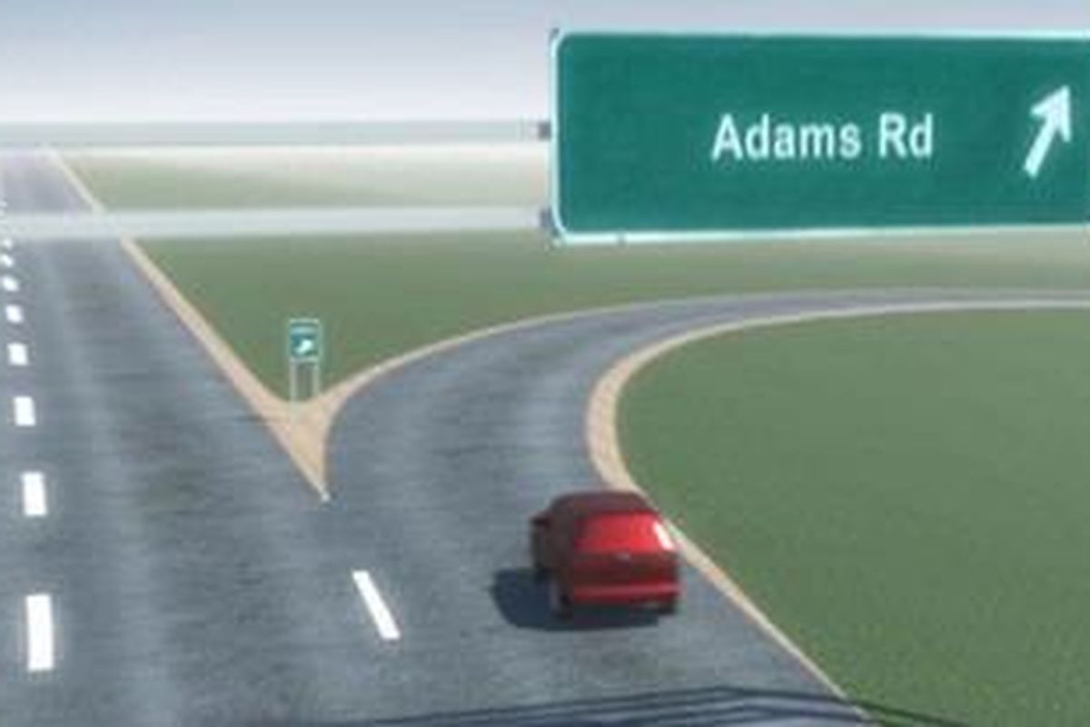 Mobil jelang masuk tikungan dengan keceptan tinggi