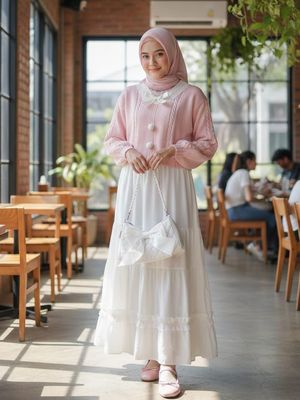 Rekomendasi outfit bukber bernuansa cewek kue.