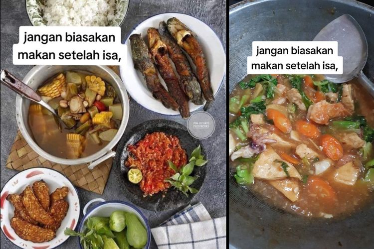 Tangkap layar video larangan makan setelah shalat isya.