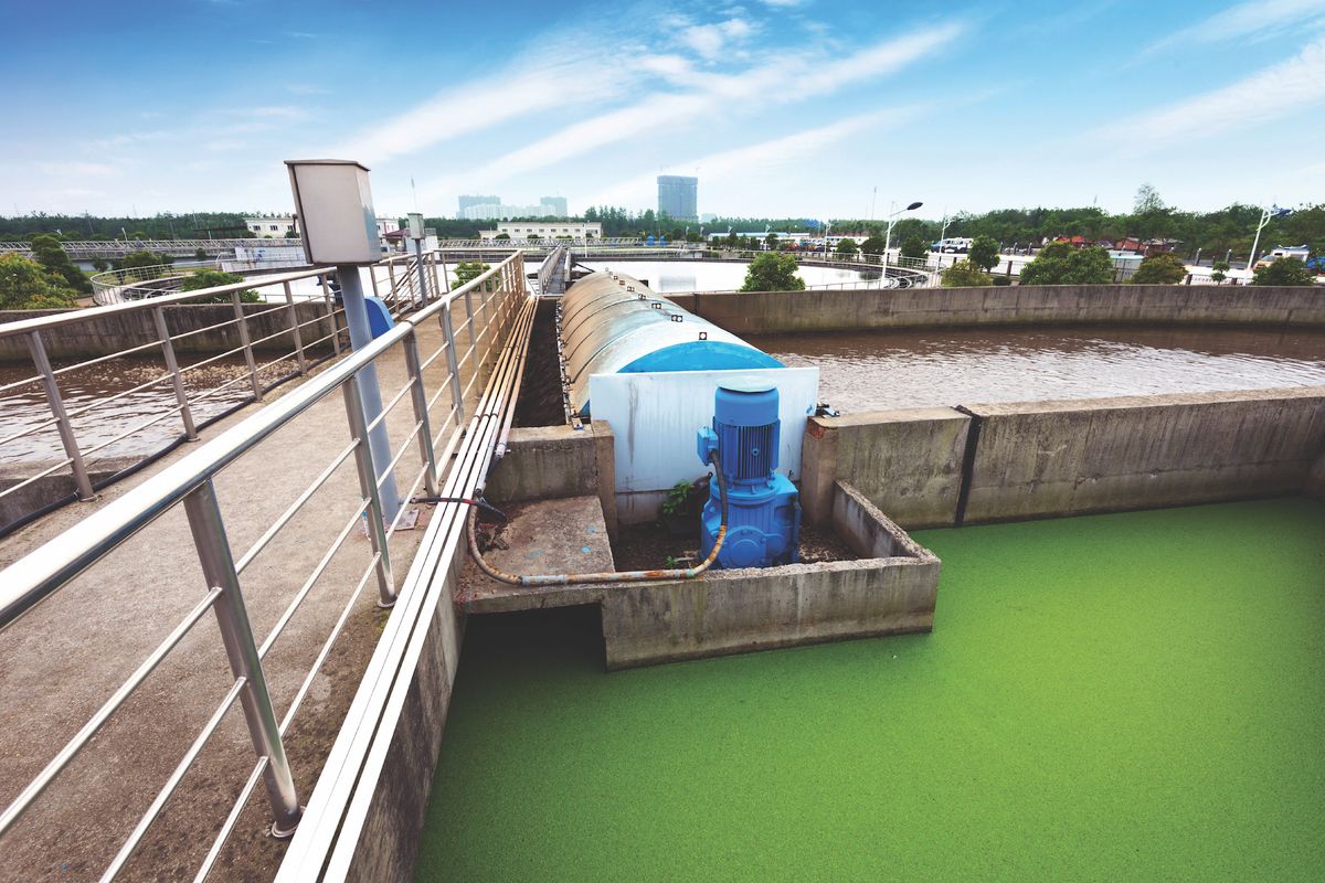 Modern urban wastewater treatment plant.