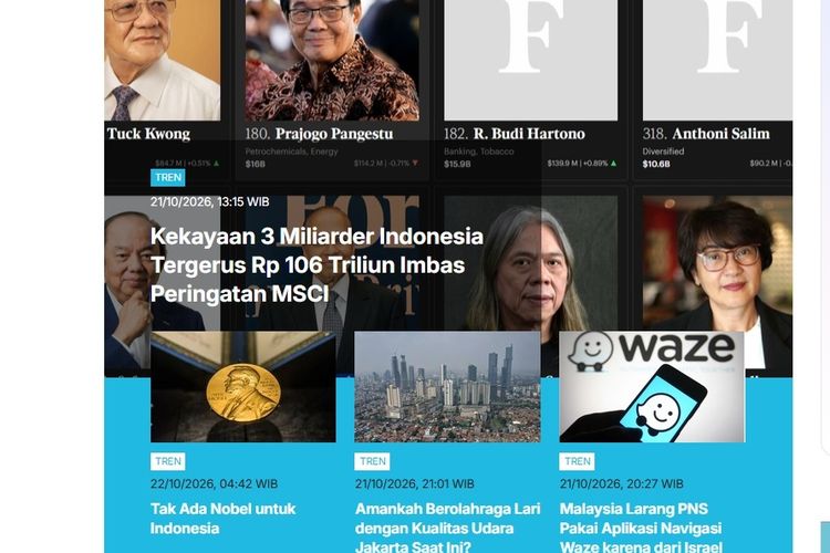 [POPULER TREN] Kekayaan Crazy Rich Indonesia Tergerus Imbas MSCI | Cara Tahu NIK Dipakai Pinjol