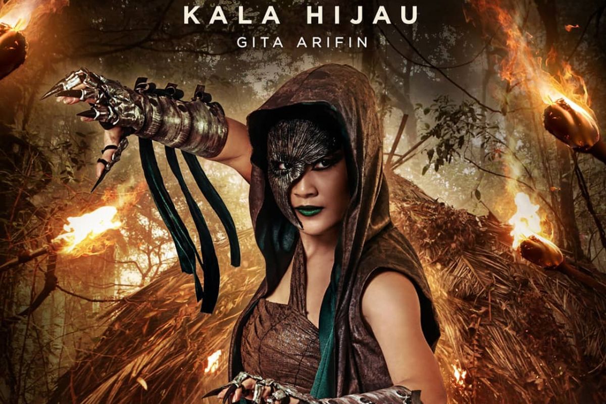 Gita Arifin berperan sebagai Kala Hijau dalam film laga Wiro Sableng.