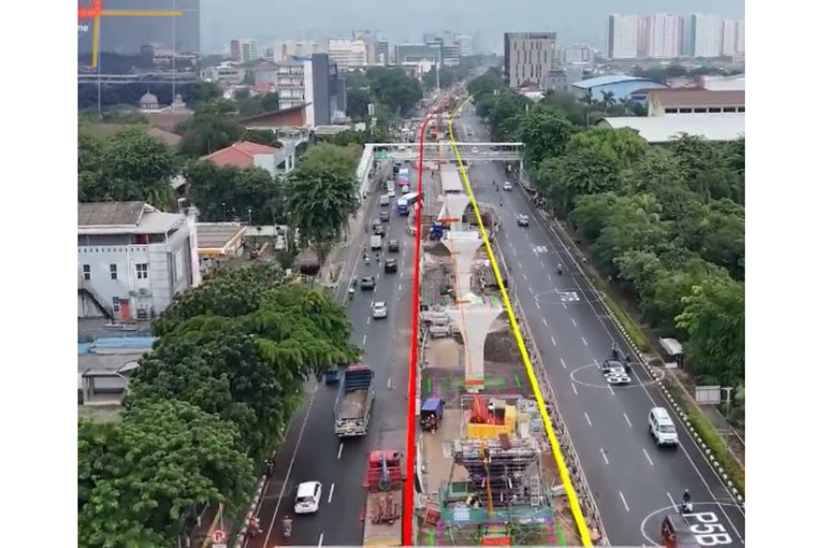 Progres pembangunan proyek LRT Jakarta Fase 1B 