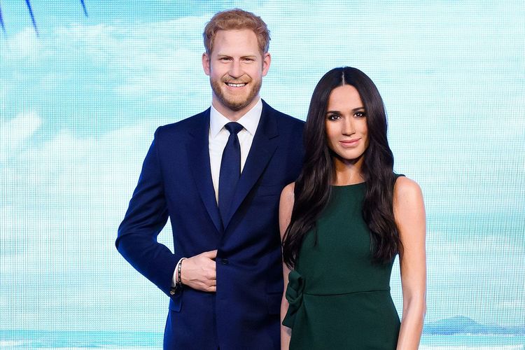 Patung lilin Pangeran Harry dan Meghan Markle yang kini sudah tak lagi dipajang di Madame Tussauds London.