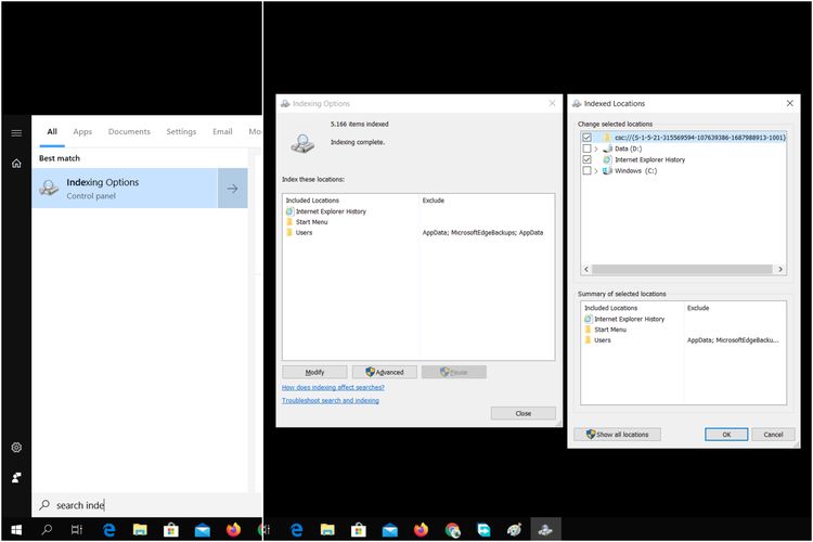 Cara menghentikan fitur Indexing di Windows 10.
