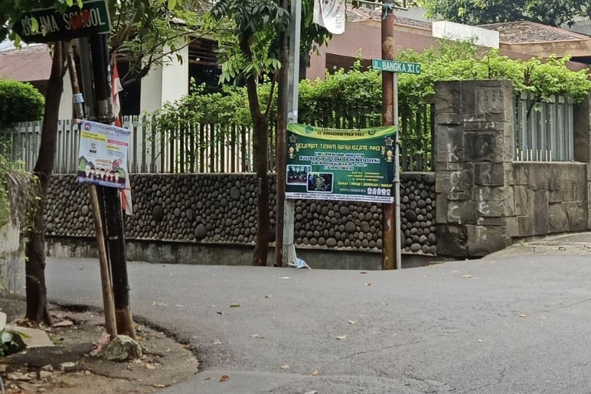 Lokasi tawuran yang menewaskan satu remaja di Jalan Bangka XI C, Pela Mampang, Mampang Prapatan, Jakarta Selatan pada Kamis (19/8/2021).
