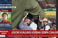 Jokowi Kunjungi Korban Gempa di Posko Pengungsian Lapangan Prawatasari