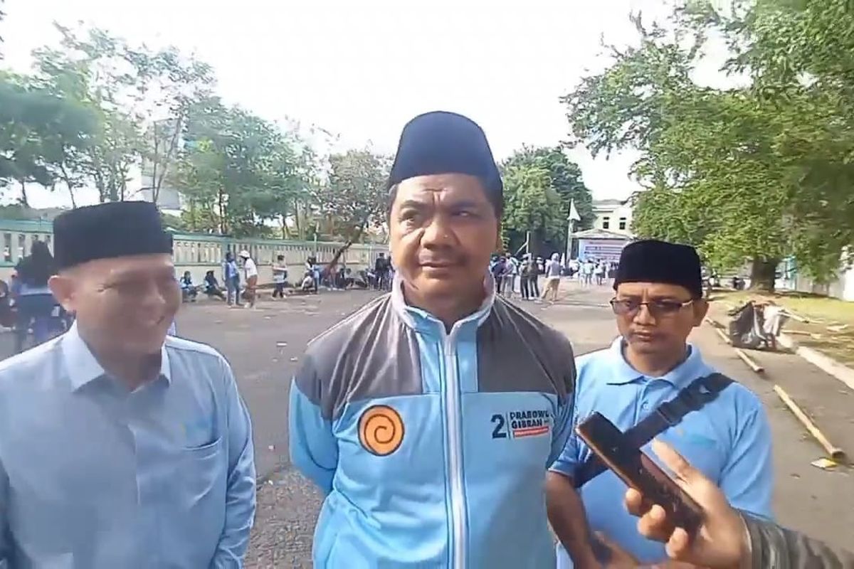 Wakil Ketua Tim Kampanye Nasional (TKN) Prabowo-Gibran, Juri Ardiantoro, ditemui di stadion Rawa Badak, Koja, Jakarta Utara, Rabu (24/1/2024).  