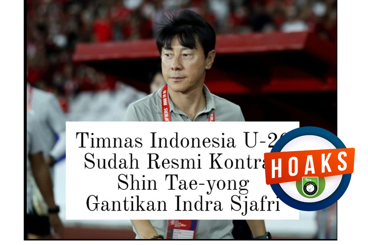 Tangkapan layar Facebook narasi yang menyebut Shin Tae-yong dikontrak PSSI untuk melatih timnas Indonesia U-20