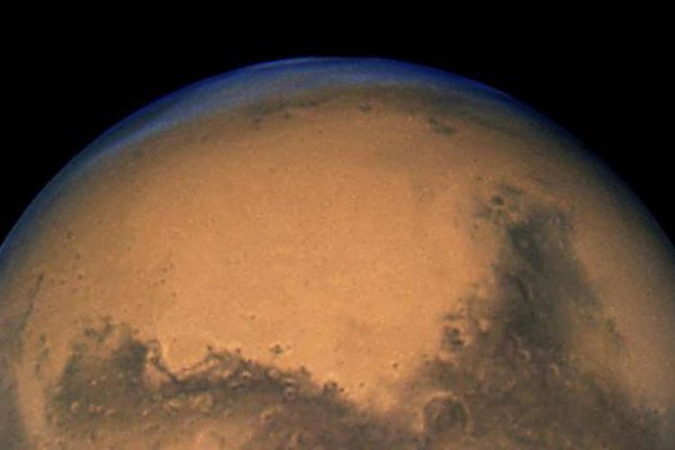 Sosok planet Mars sebagaimana diteropong oleh NASA dengan teleskop antariksa Hubble pada 2003.