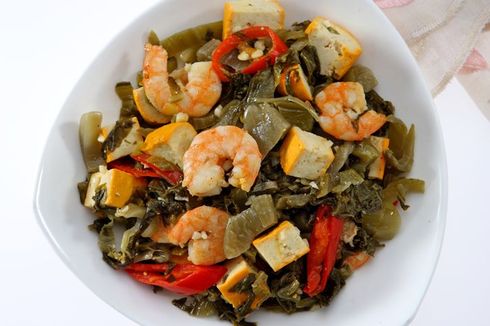 Resep Sayur Asin Cah Tahu Kuning, Tumisan Sayur Praktis 