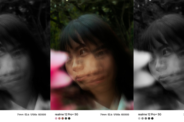 Hasil foto 3x Portrait di Realme 12 Pro Plus yang digabung dengan fitur kamera lain bernama Long Exposure