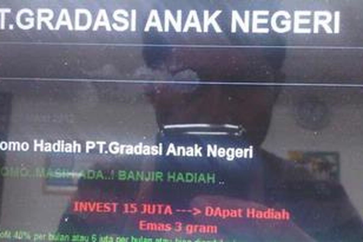 Ilustrasi : Iklan PT Gradasi Anak Negeri yang bisa diakses di internet melalui ptgradasianaknegeri.blogspot.com