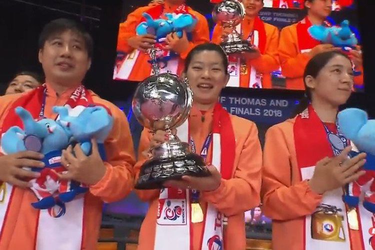 Tim putri Jepang menjuarai Piala Uber 2018, 26 Mei 2018.