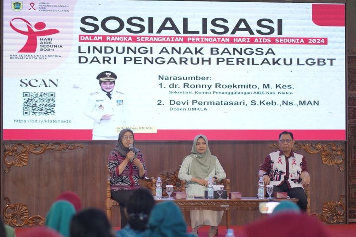 Sosialisasi Lindungi Anak Bangsa dari Pengaruh Perilaku LGBT di Pendopo Kabupaten Klaten, Jawa Tengah, Kamis (14/11/2024).