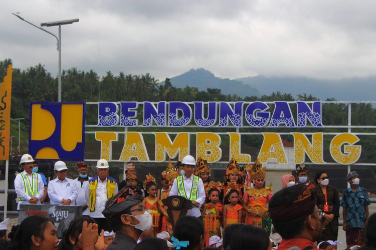 Peresmian Bendungan Tamblang di Kabupaten Buleleng, Provinsi Bali, Kamis (2/3/2023).