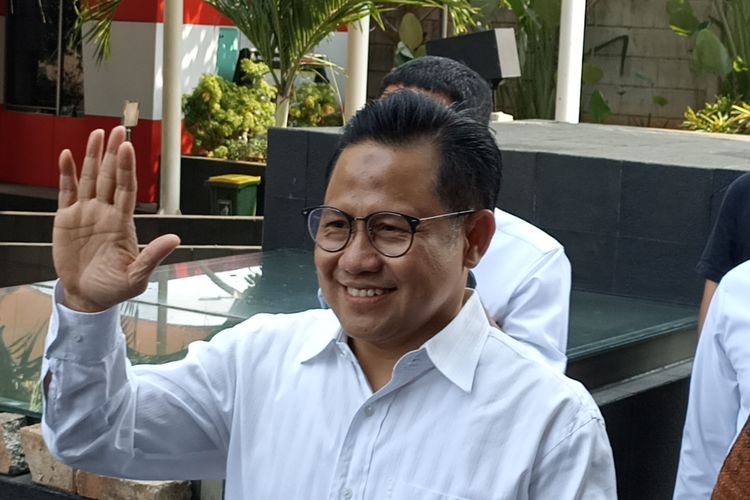 Ketua Umum Partai Kebangkitan Bangsa (PKB) Muhaimin Iskandar alias Cak Imin tiba di Gedung Merah Putih Komisi Pemberantasan Korupsi (KPK), Kamis (7/9/2023).